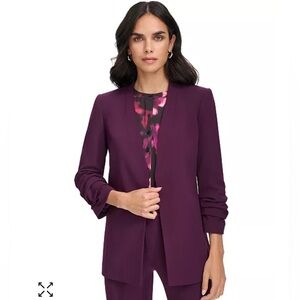 Calvin Klein Women’s Collarless Open-front Blazer